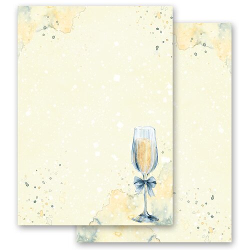 Motif Letter Paper! CHAMPAGNE RECEPTION 20 sheets DIN A4 Special Occasions, Invitation, Paper-Media