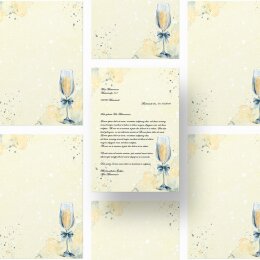 Motif Letter Paper! CHAMPAGNE RECEPTION 50 sheets DIN A4