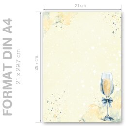 Motif Letter Paper! CHAMPAGNE RECEPTION 50 sheets DIN A4