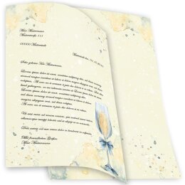Briefpapier - Motiv SEKTEMPFANG | Besondere Anlässe | Hochwertiges DIN A4 Briefpapier - 100 Blatt | 90 g/m² | beidseitig bedruckt | Online bestellen!
