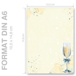 Motif Letter Paper! CHAMPAGNE RECEPTION 100 sheets DIN A6