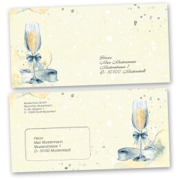 Motif envelopes Special Occasions, CHAMPAGNE RECEPTION 10 envelopes (windowless) - DIN LONG (220x110 mm) | Self-adhesive | Order online! | Paper-Media
