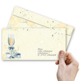 CHAMPAGNE RECEPTION Briefumschläge Invitation CLASSIC 10 envelopes (windowless), DIN LONG (220x110 mm), DLOF-4045-10