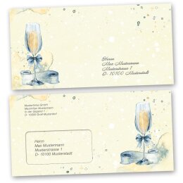 Motiv-Briefumschläge Besondere Anlässe, SEKTEMPFANG 100 Briefumschläge (mit Fenster) - DIN LANG (220x110 mm) | selbstklebend | Online bestellen! | Paper-Media