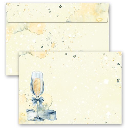 10 patterned envelopes CHAMPAGNE RECEPTION in C6 format (windowless) Special Occasions, Invitation, Paper-Media