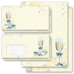 Papier à lettres et enveloppes Sets RÉCEPTION CHAMPAGNE Invitation Occasions Spéciales, Invitation, Paper-Media