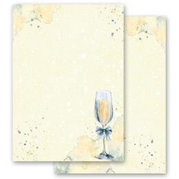Motif-Stationery Sets Special Occasions, CHAMPAGNE RECEPTION 20-pc. Complete set - DIN A4 & DIN LONG Set. | Order online! | Paper-Media