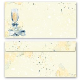 CHAMPAGNE RECEPTION Briefpapier Sets Invitation ELEGANT 20-pc. Complete set, DIN A4 & DIN LONG Set., SOE-4045-20