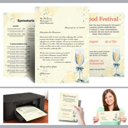 20-pc. Complete Motif Letter Paper-Set CHAMPAGNE RECEPTION