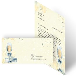 100-pc. Complete Motif Letter Paper-Set CHAMPAGNE RECEPTION