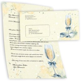 Motiv-Briefpapier Set SEKTEMPFANG - 200-tlg. DL (mit Fenster)