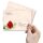 Sobres de adorno Flores & Pétalos, ROSA ROJA 10 sobres - DIN C6 (162x114 mm) | Auto-adhesivo | Orden en línea! | Paper-Media