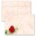 25 patterned envelopes RED ROSE in C6 format (windowless) Flowers & Petals, Rose motif, Paper-Media
