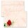 50 patterned envelopes RED ROSE in C6 format (windowless) Flowers & Petals, Rose motif, Paper-Media