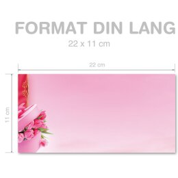 Briefumschläge TULPEN-BOX - 25 Stück DIN LANG (ohne Fenster)