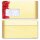 25 patterned envelopes RED CHRISTMAS STARS in standard DIN long format (with windows)