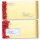 25 patterned envelopes RED CHRISTMAS STARS in standard DIN long format (with windows)