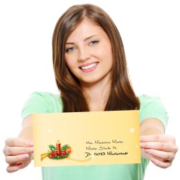 25 patterned envelopes SANTA CLAUS in standard DIN long format (windowless)