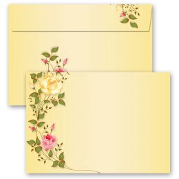 50 sobres estampados ENREDADERAS DE ROSE - Formato: C6 (sin ventana)
