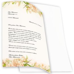 Motif Letter Paper! PEONIES 20 sheets DIN A4