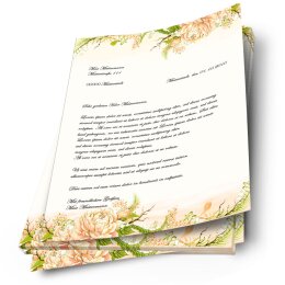 Briefpapier PFINGSTROSEN - DIN A4 Format 100 Blatt