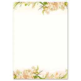 Motif Letter Paper! PEONIES 100 sheets DIN A4 Flowers & Petals, Rose motif, Paper-Media