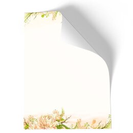 Stationery-Motif PEONIES | Flowers & Petals | High quality Stationery DIN A4 - 250 Sheets | 90 g/m² | Printed on one side | Order online! | Paper-Media
