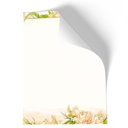 Briefpapier - Motiv PFINGSTROSEN | Blumen & Blüten | Hochwertiges DIN A5 Briefpapier - 50 Blatt | 90 g/m² | einseitig bedruckt | Online bestellen!
