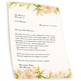Motif Letter Paper! PEONIES 250 sheets DIN A5