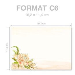 Motif envelopes Flowers & Petals, PEONIES 10 envelopes - DIN C6 (162x114 mm) | Self-adhesive | Order online! | Paper-Media