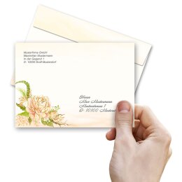 PEONIES Briefumschläge Rose motif CLASSIC 10 envelopes, DIN C6 (162x114 mm), C6-8361-10