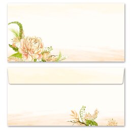 PEONIE Briefpapier Sets Motivo rosa CLASSIC 20 pezzi Set completo, DIN A4 & DIN LANG Set., SOC-8361-20