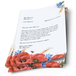 20 fogli di carta da lettera decorati Fiori & Petali FIORI DI CAMPO DIN A4 - Paper-Media