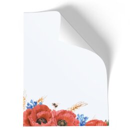 100 fogli di carta da lettera decorati FIORI DI CAMPO DIN A4