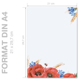 Motif Letter Paper! FIELD FLOWERS 250 sheets DIN A4