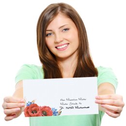 10 enveloppes à motifs au format DIN LONG - FLEURS DE TERRAIN (sans fenêtre)