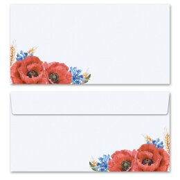 100 patterned envelopes FIELD FLOWERS in standard DIN long format (windowless)