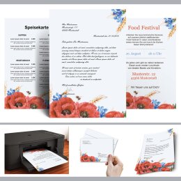 10 patterned envelopes FIELD FLOWERS in standard DIN long format (with windows)