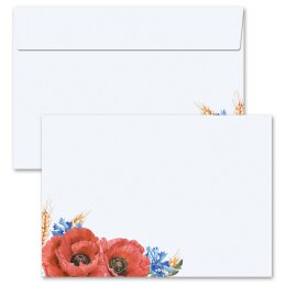 10 patterned envelopes FIELD FLOWERS in C6 format...