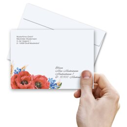 10 patterned envelopes FIELD FLOWERS in C6 format (windowless)