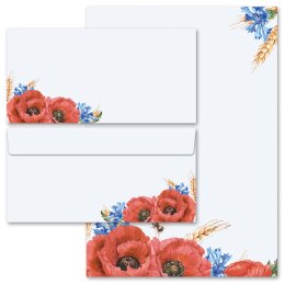 20-pc. Complete Motif Letter Paper-Set FIELD FLOWERS