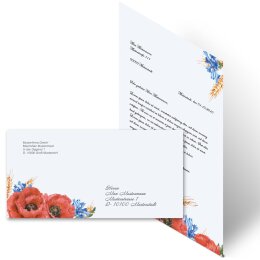 40-pc. Complete Motif Letter Paper-Set FIELD FLOWERS