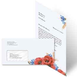 200-pc. Complete Motif Letter Paper-Set FIELD FLOWERS