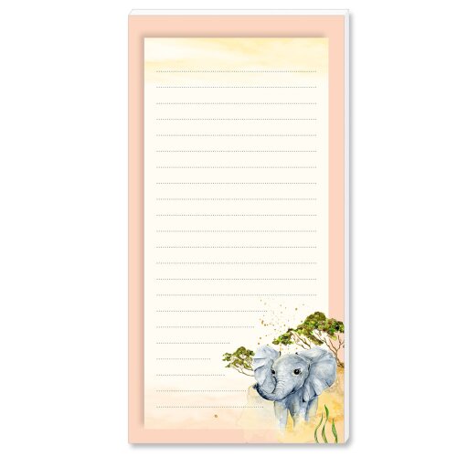 Notepads ELEPHANT | DIN LONG Format Animals, Wilderness, Paper-Media