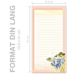 ELEFANT Notizblöcke Wildnis CLASSIC 4 Blöcke, DIN LANG (105x210 mm) Hoch, BLDL-5013-4