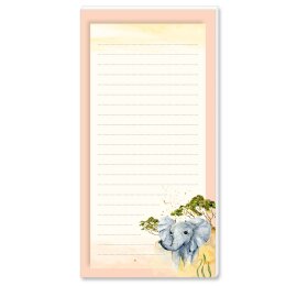 Notepads ELEPHANT | DIN LONG Format |  10 Blocks Animals, Wilderness, Paper-Media