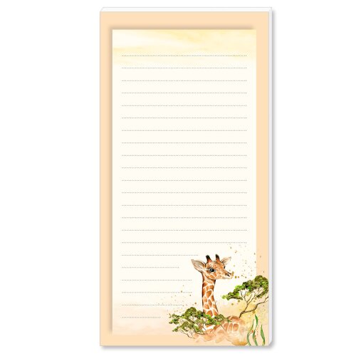 Notepads GIRAFFE | DIN LONG Format |  10 Blocks Animals, Wilderness, Paper-Media