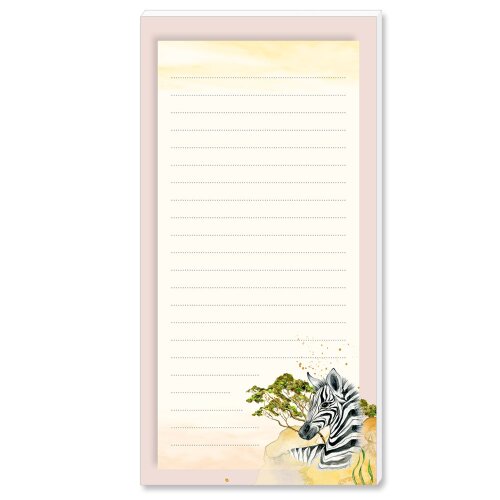 Notepads ZEBRA | DIN LONG Format |  2 Blocks Animals, Nature, Paper-Media