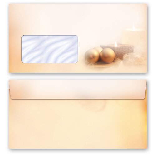 25 patterned envelopes CHRISTMAS TIME in standard DIN long format (with windows) Christmas, Christmas motif, Paper-Media