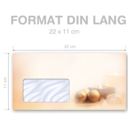 CHRISTMAS TIME Briefumschläge Christmas motif CLASSIC 25 envelopes (with window), DIN LONG (220x110 mm), DLMF-8142-25